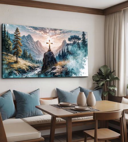 Cross On A Hill Faith Wall Art