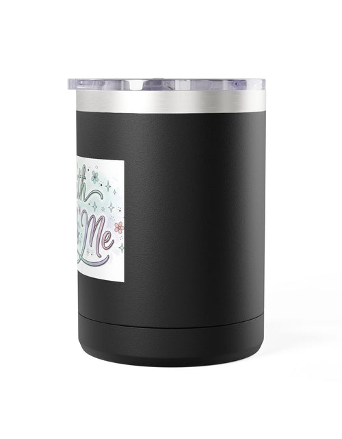 Load image into Gallery viewer, 15oz Insulated Coffee Tumbler Mug — "Faith Fuels Me" Pastel Star Design
