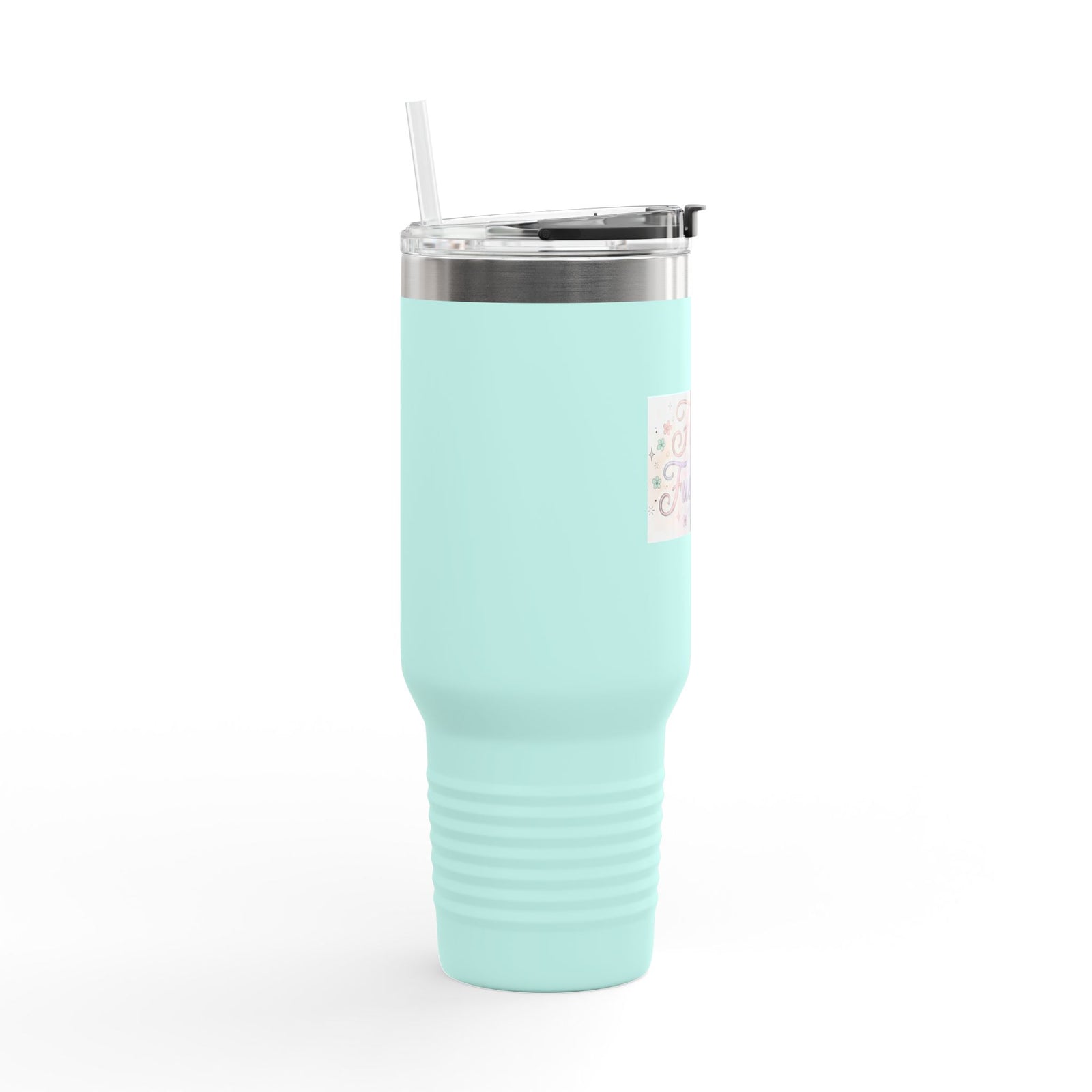 40oz Insulated Travel Mug — "Faith Fuels Me" Inspirational White Tumbler