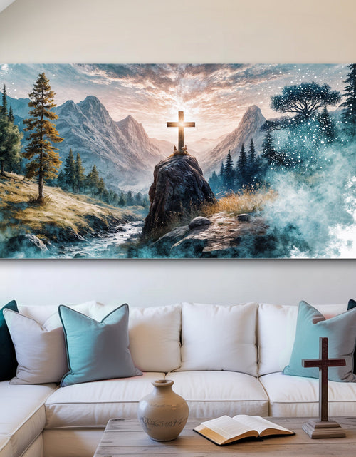 Load image into Gallery viewer, Cross On A Hill Faith Wall Art

