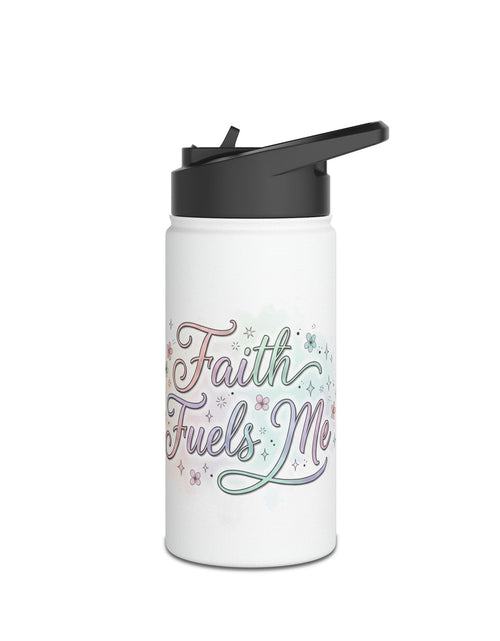 Load image into Gallery viewer, Faith Fuels Me Stainless Steel Water Bottle — Inspirational Pastel Travel Bottle
