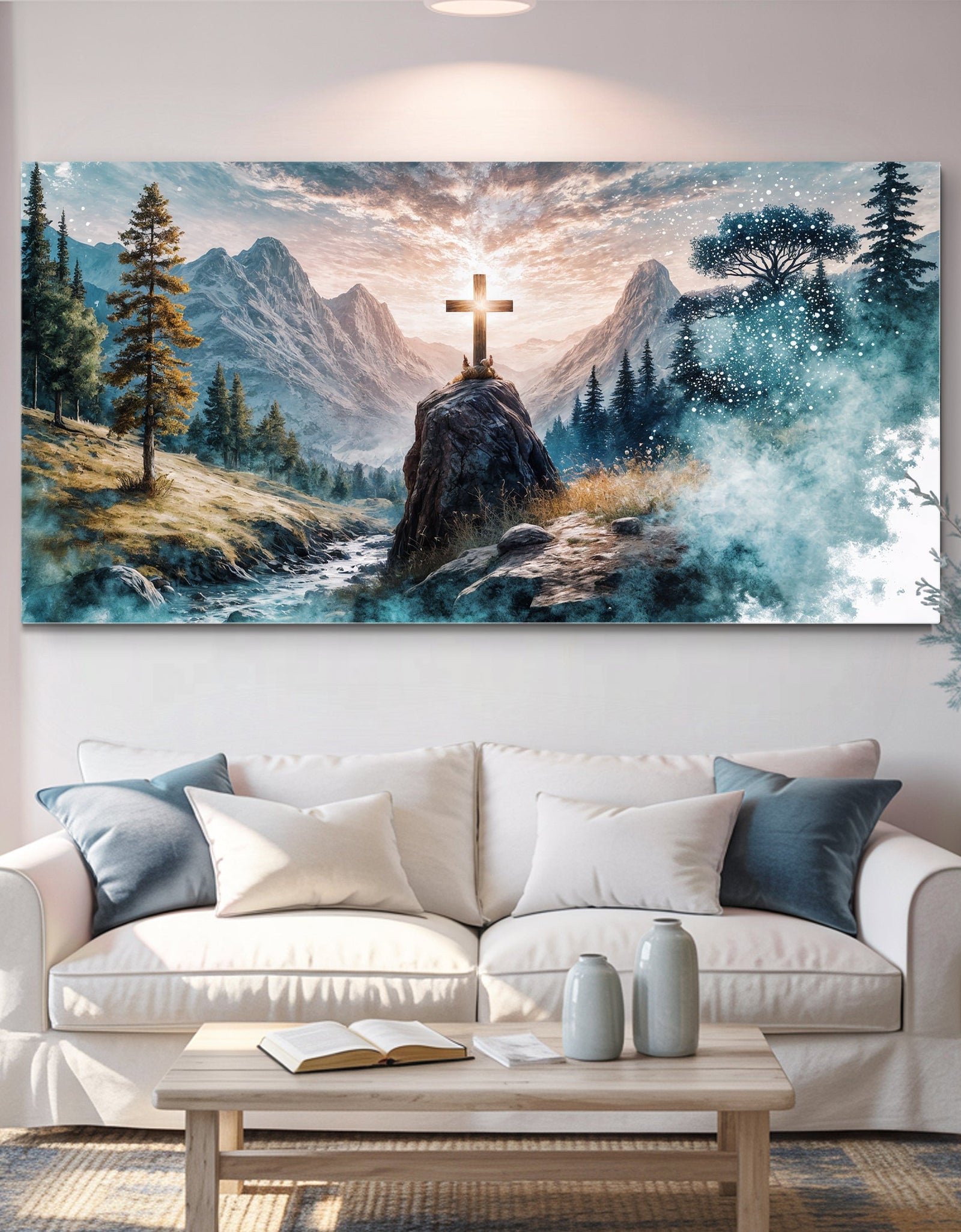 Cross On A Hill Faith Wall Art