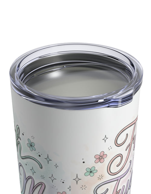 Load image into Gallery viewer, 10oz Insulated Tumbler — Pastel Floral "Faith Fuels Me" inspirational Travel Cup
