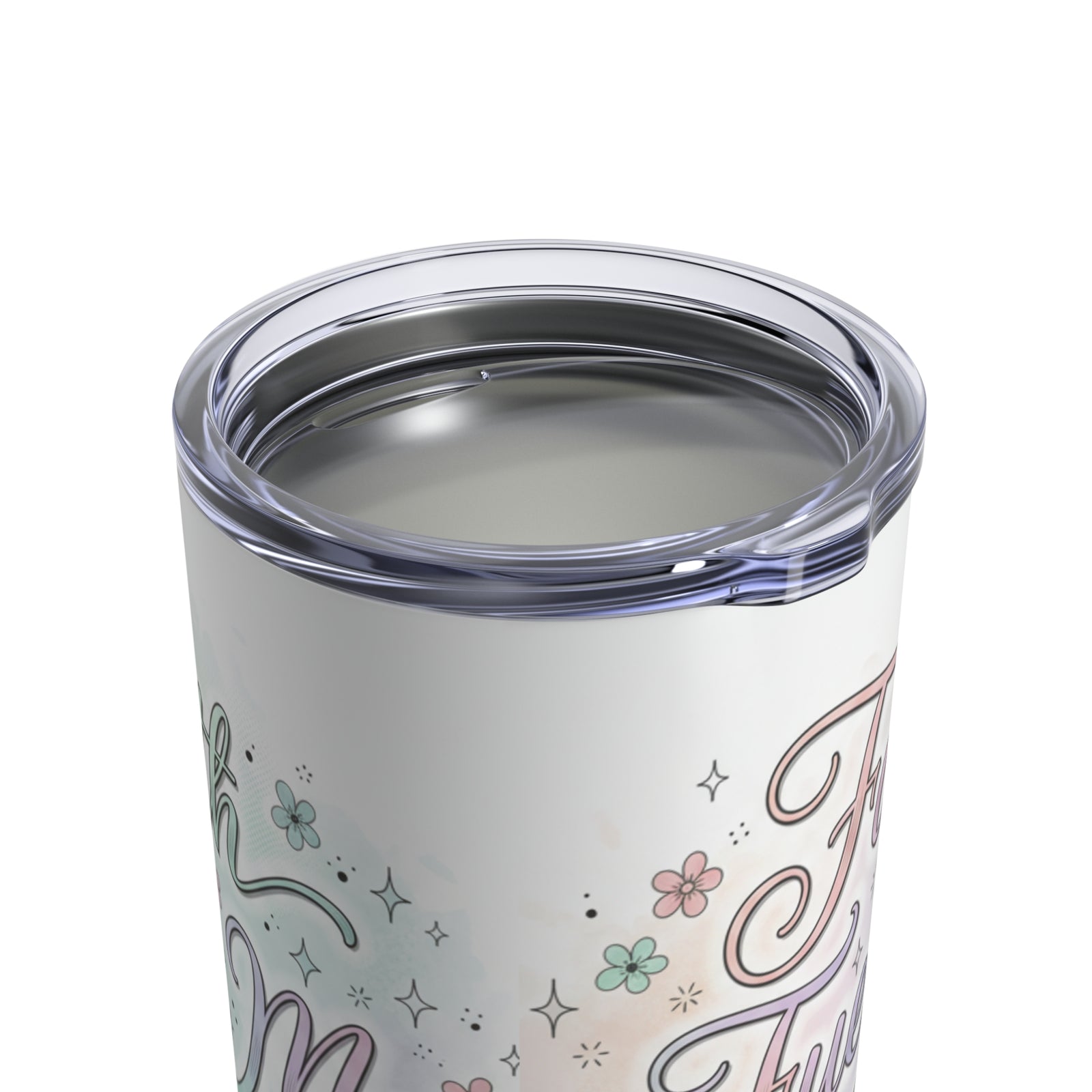 10oz Insulated Tumbler — Pastel Floral "Faith Fuels Me" inspirational Travel Cup