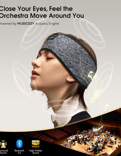 Load image into Gallery viewer, Sleep Headphones Bluetooth 5.2 Headband Headphones, Wireless Earphones Music Sleep Earbuds for Side Sleepers Sleeping Eye Mask for Women Men Workout Running Cool Unique Gifts
