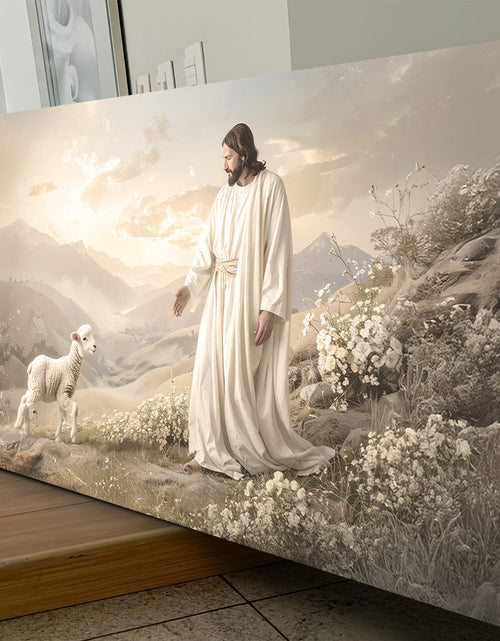 Load image into Gallery viewer, Jesus Protects The Lamb From Wolves Faith Wall Art X
