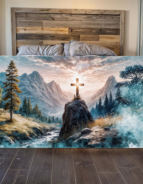 Load image into Gallery viewer, Cross On A Hill Faith Wall Art
