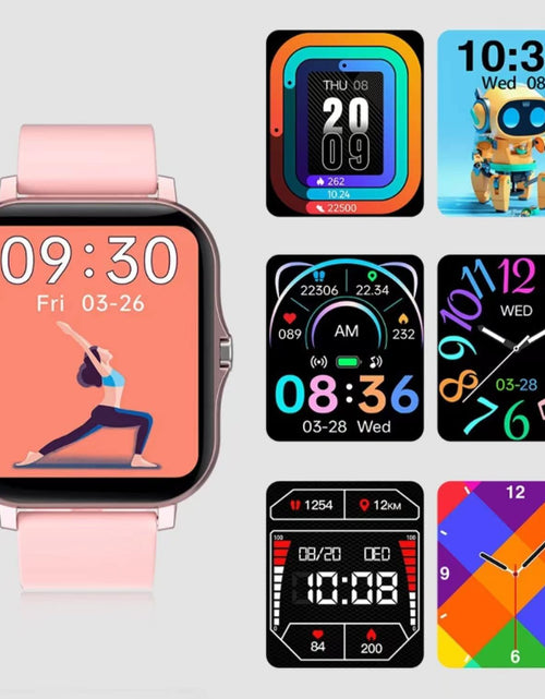 Load image into Gallery viewer, Smart Fitness Tracker Watch for Android/Ios - IP68, Heart Rate/Blood Oxygen/Sleep Monitoring, 8 Sports Modes, Breath Training, Weather Updates - 1.69-Inch Display for Men and Women (Rose Gold)
