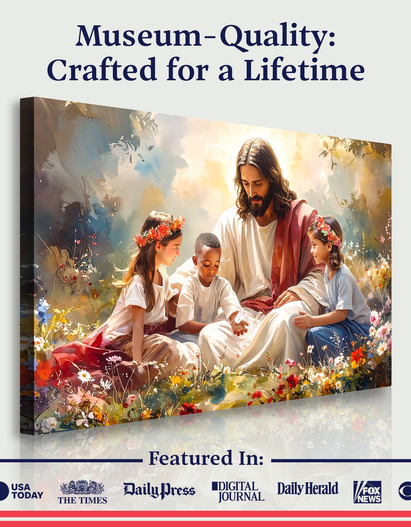 Jesus With Children Faith Wall Art IX