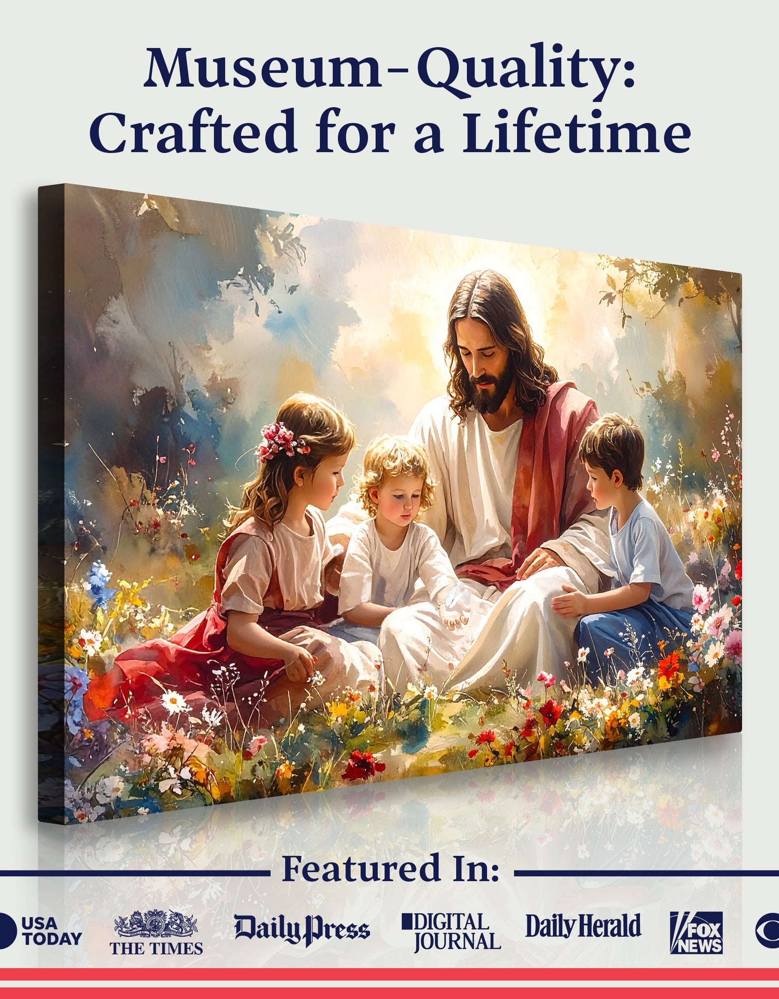 Jesus With Children Faith Wall Art II