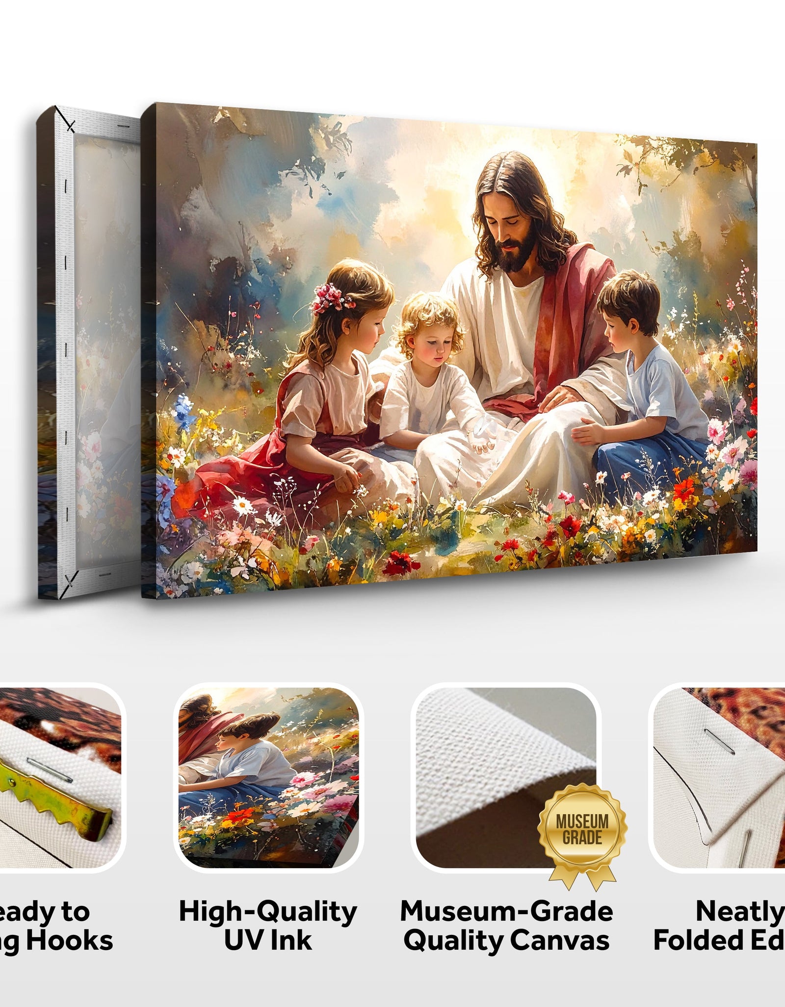 Jesus With Children Faith Wall Art II