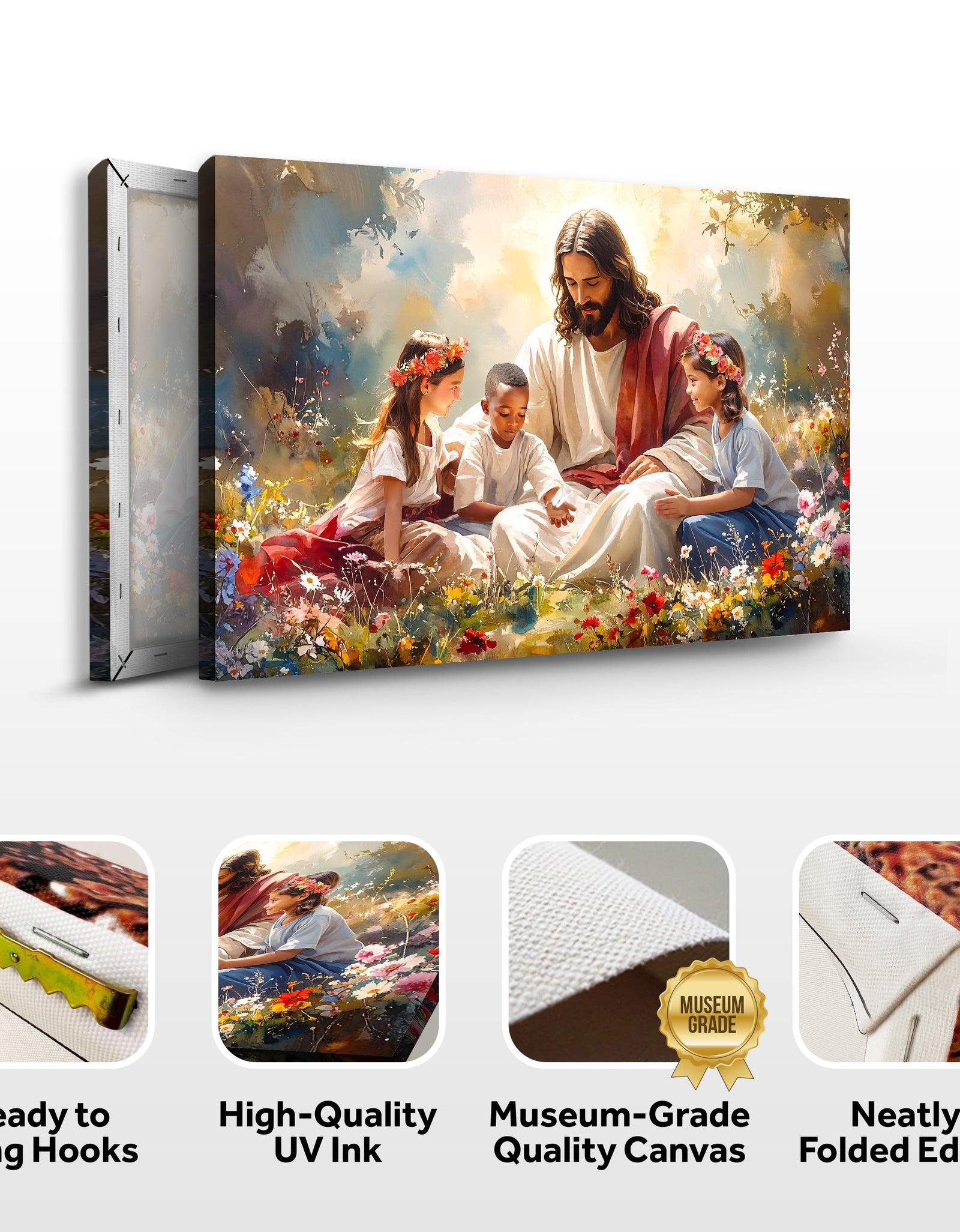 Jesus With Children Faith Wall Art IX