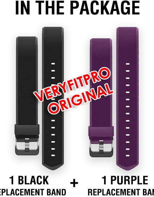 Load image into Gallery viewer, Id115Plus Hr Very Fit Pro Bands Replacement Strap for Veryfitpro Id115Plus HR Letscom Fitness Tracker Bands, Lintelek Fitness Tracker Bands, Letsfit Replacement Bands Purple and Black
